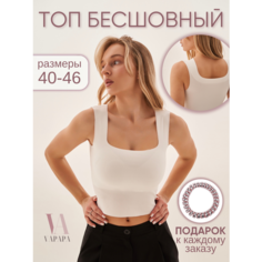 Топ VAPAPA кроп-топ женский вечерний под пиджак широкие лямки, размер 38/40, белый/белый