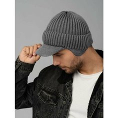 Шапка бини для мужчин, размер Универсальный, серый An Sa T