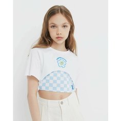 Футболка Gloria Jeans GJ COOL, размер 2-4г/98-104, белый/голубой