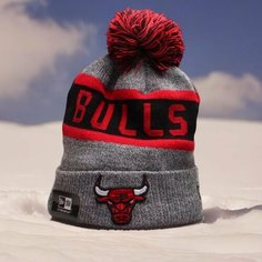 Шапка NEW ERA CHICAGO BULLS для мужчин, размер 55-60, серый/красный