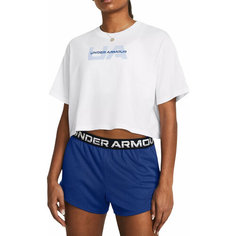 Футболка спортивная Under Armour UA W BOXY CROP BRANDED SS, размер MD, белый