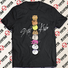 Футболка Футболка Stray Kids, Стрей Кидс, размер 3XL, черный Анимания Brand