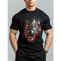 Футболка MONTES, размер 52, черная