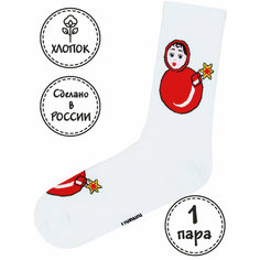Носки Kingkit, размер 36-41, белый, розовый, красный