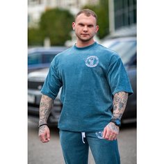 Футболка Inferno Style, размер 3XL, серо-голубой