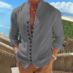 Рубашка , размер 2XL, серый Нет бренда