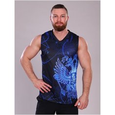Майка спортивная Barracuda, размер 3XL, черный, синий