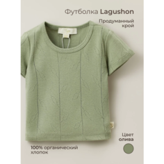 Футболка Lagushon, размер 9-12 мес, зеленый
