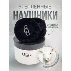 Наушники Наушники меховые UGG для девочек и женщин, размер 52/60, черный Без бренда