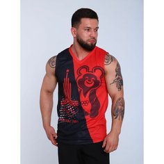 Майка спортивная Barracuda, размер 3XL, черный, красный