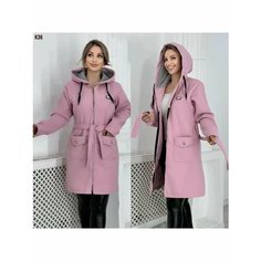 Пальто, размер 3XL-50, розовый Lmdy