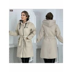 Пальто, размер 3 XL -50, бежевый Lmdy