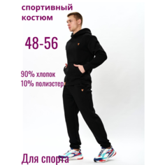 Костюм спортивный , размер 52, черный Нет бренда