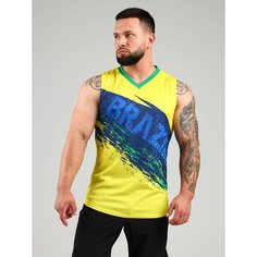 Майка спортивная Barracuda, размер 3XL, синий, зеленый, желтый