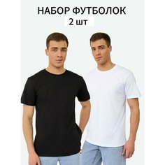 Футболка, размер L, черный, белый Нет бренда