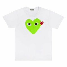 Футболка Comme des Garcons PLAY CDG Play Big Green Heart T-Shirt, 1 шт., размер 2XL, белый