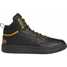 Кеды adidas Hoops 3.0 Mid Wtr, полнота F, размер 7,5 UK, черный/желтый