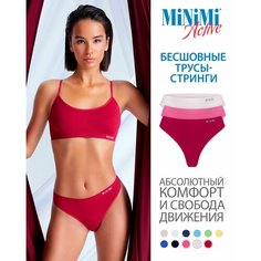 Трусы MiNiMi, комплект из 3 шт., размер 44/46 (S/M), красный, розовый