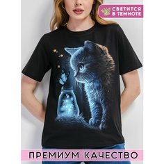 Футболка АРТ-ИМПЕРИЯ Котенок, размер L, черный