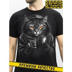 Футболка спортивная АРТ-ИМПЕРИЯ Кот UFC, размер M, черный