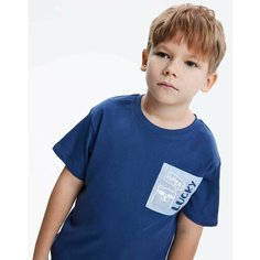 Футболка Gloria Jeans, размер 12-24мес/86-92, темно-синий
