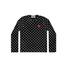 Лонгслив Comme des Garcons PLAY Polka Dot LS, размер L, , черный