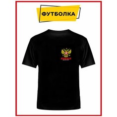 Футболка РУССКАЯ СУВЕНИРНАЯ КОМПАНИЯ, размер 52, черный, желтый, красный
