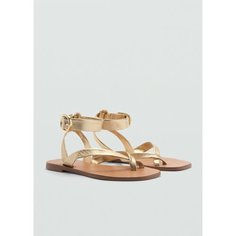 Сандалии MANGO CUDI, размер 42 EU, золото