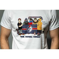 Футболка, размер 3XL, синий, белый, красный Нет бренда