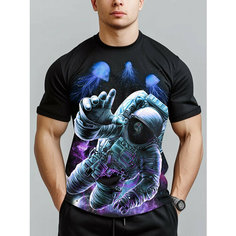 Футболка MONTES, размер 54/56, черный