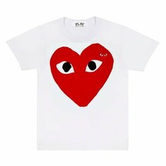 Футболка Comme des Garcons PLAY CDG Play Large Red Heart T-Shirt, 1 шт., размер 2XL, White / Red
