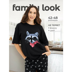 Пижама Kogankids Family look, размер (42-44) S, черный