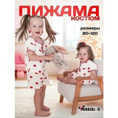 Пижама MikkiKiDS, размер 110, красный/молочный