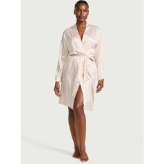 Халат Victorias Secret, размер M/L, белый/розовый