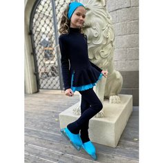 Костюм для фигурного катания Olivi Classic Утепленный комбинезон, размер S-II объем, темно-синий/голубой