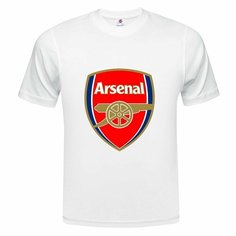 Футболка ONEQ унисекс 60-62 (4XL) размер с принтом Арсенал, белая, размер 4XL, белый