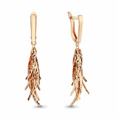 Серьги Diamant online, красное золото, 585 проба, длина 4.9 см, , золотистый