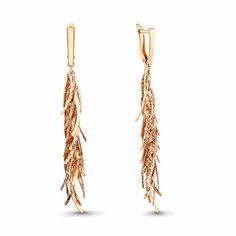 Серьги Diamant online, серебро, 925 проба, золочение, длина 7 см, , золотистый