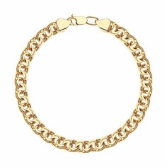 Браслет Diamant online, серебро, 925 проба, золочение, длина 17 см.