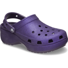 Сабо Crocs Classic Platform Glitter Clog, размер W10 US, dark iris