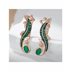 Серьги, желтый, зеленый Luminix