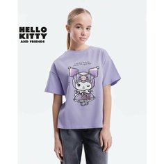 Футболка Gloria Jeans, размер 8-10л/134-140, сиреневый