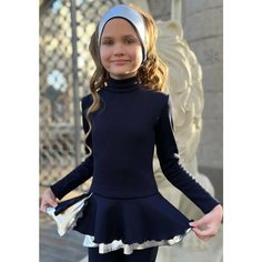 Костюм для фигурного катания Olivi Classic Утепленный комбинезон, размер XXL, синий, серебряный