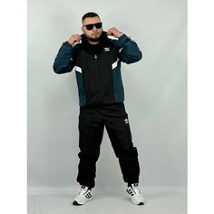 Костюм спортивный , размер L, синий/черный Нет бренда