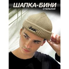 Шапка для мужчин, размер 54-60, бежевый Homerries