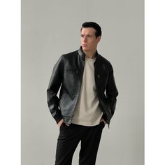 Кожаная куртка INDIWEAR пилот, размер 46, черный