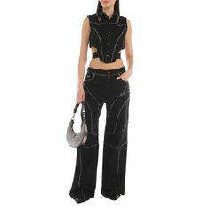Джинсы широкие Versace Jeans Couture, размер 29, black
