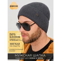 Шапка бини ALDINI Renzo для мужчин, размер 56-58, графит