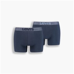 Трусы Levis Men Melange Wb Boxer Brief Organic Co 2P, комплект из 2 шт., размер L, синий Levis®