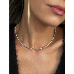 Колье LU Jewel, серебро, 925 проба, длина 32 см., серебристый